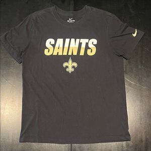 Nike Black Tee with Gold Saints Design